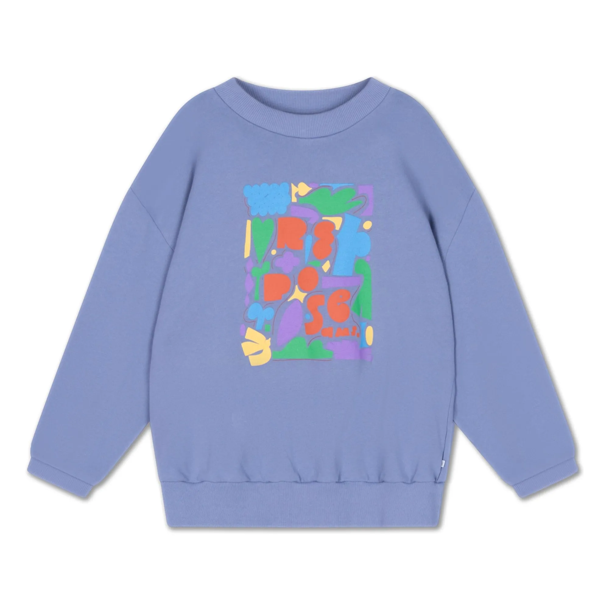 Repose Ams Grey Blue Oversized Sweat Cozydrop Logo Graphic Organic Cotton