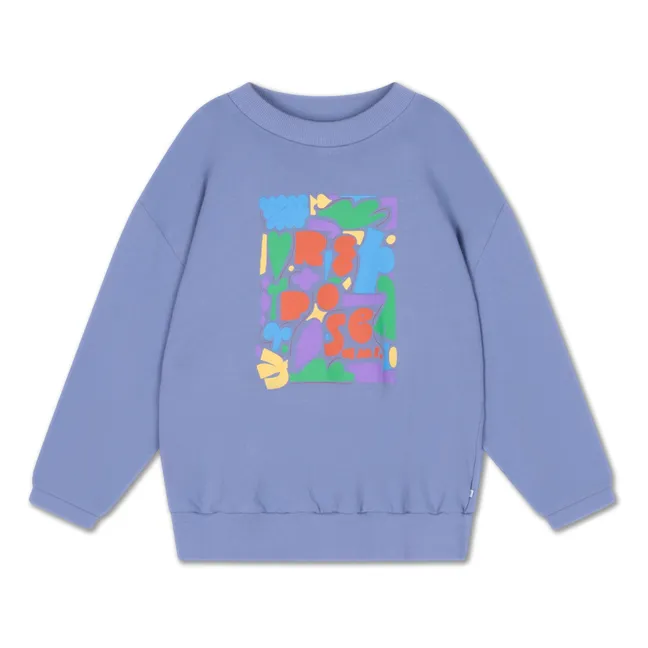 Sweat Oversized Cozydrop Logo Graphic Coton Bio | Bleu gris