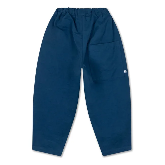 Organic Cotton Wide Leg Adjustable Pants | Blue