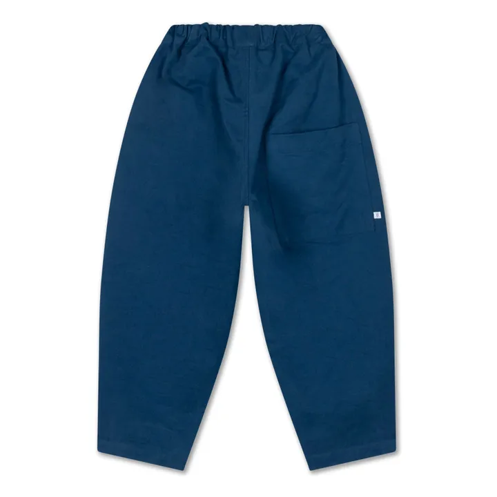 Pantalones de pata ancha de algodón ecológico | Azul- Imagen del producto n°4