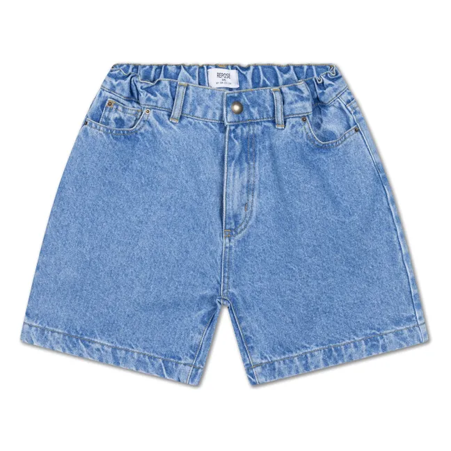 Bermudas vaqueras de algodón orgánico | Azul