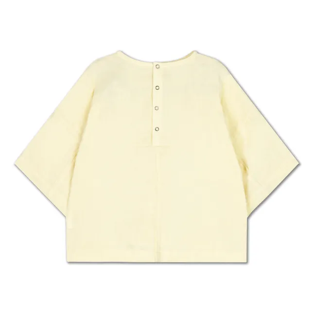 Blusa con botones de algodón orgánico | Amarillo palo