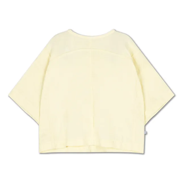 Blusa con botones de algodón orgánico | Amarillo palo