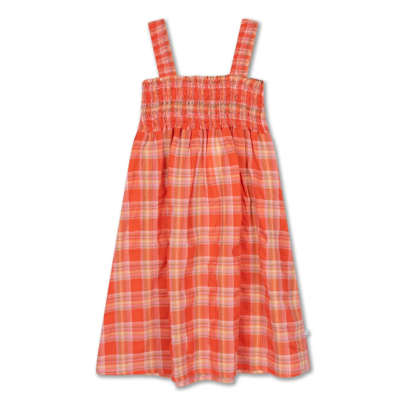 Repose Ams Coral Carreaux Smocked Dress