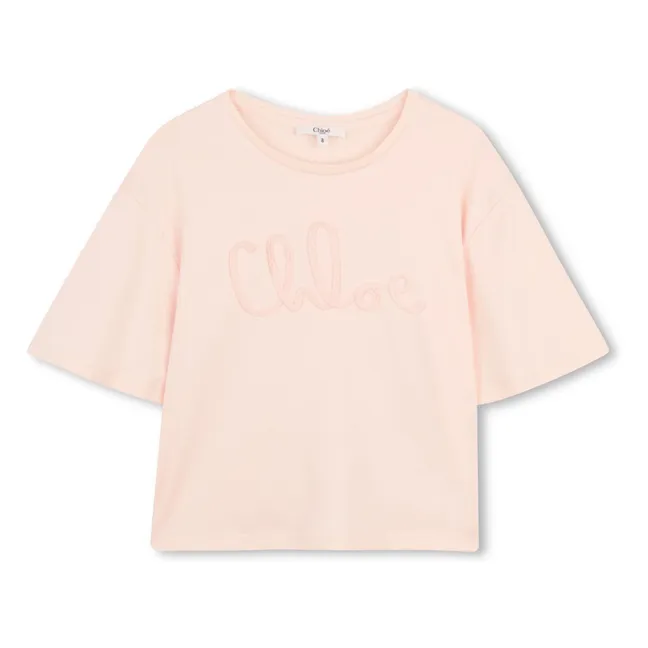 Camiseta con logotipo de algodón ecológico | Rosa Melocotón