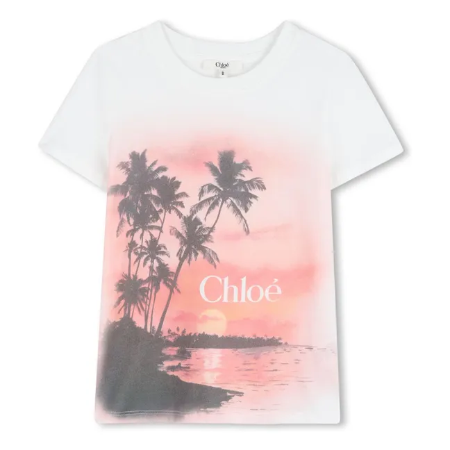 Camiseta Sunset de algodón ecológico | Blanco