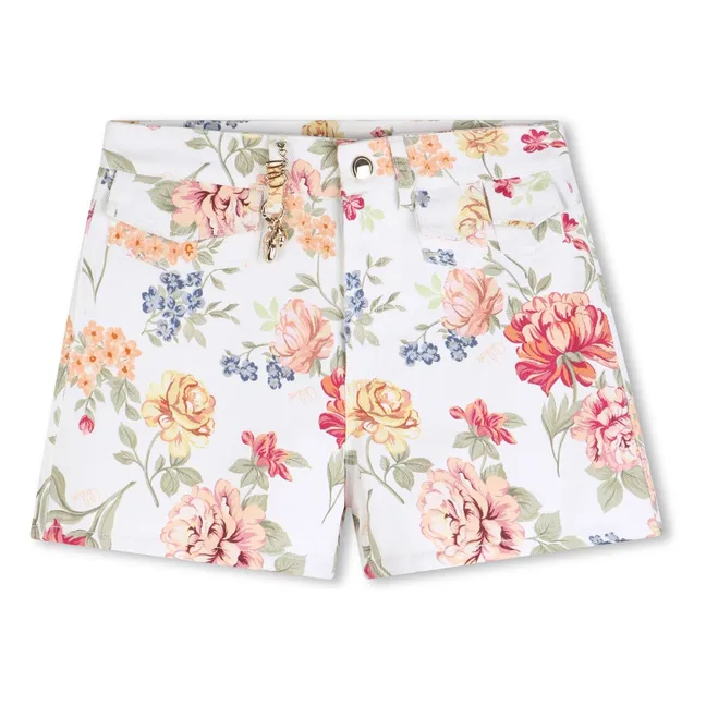 Pantalones cortos florales de algodón orgánico | Rosa