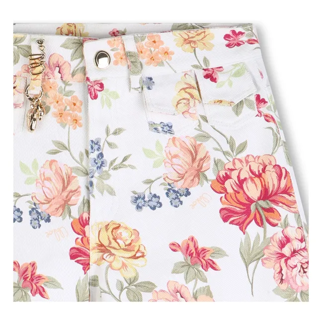 Pantalones cortos florales de algodón orgánico | Rosa