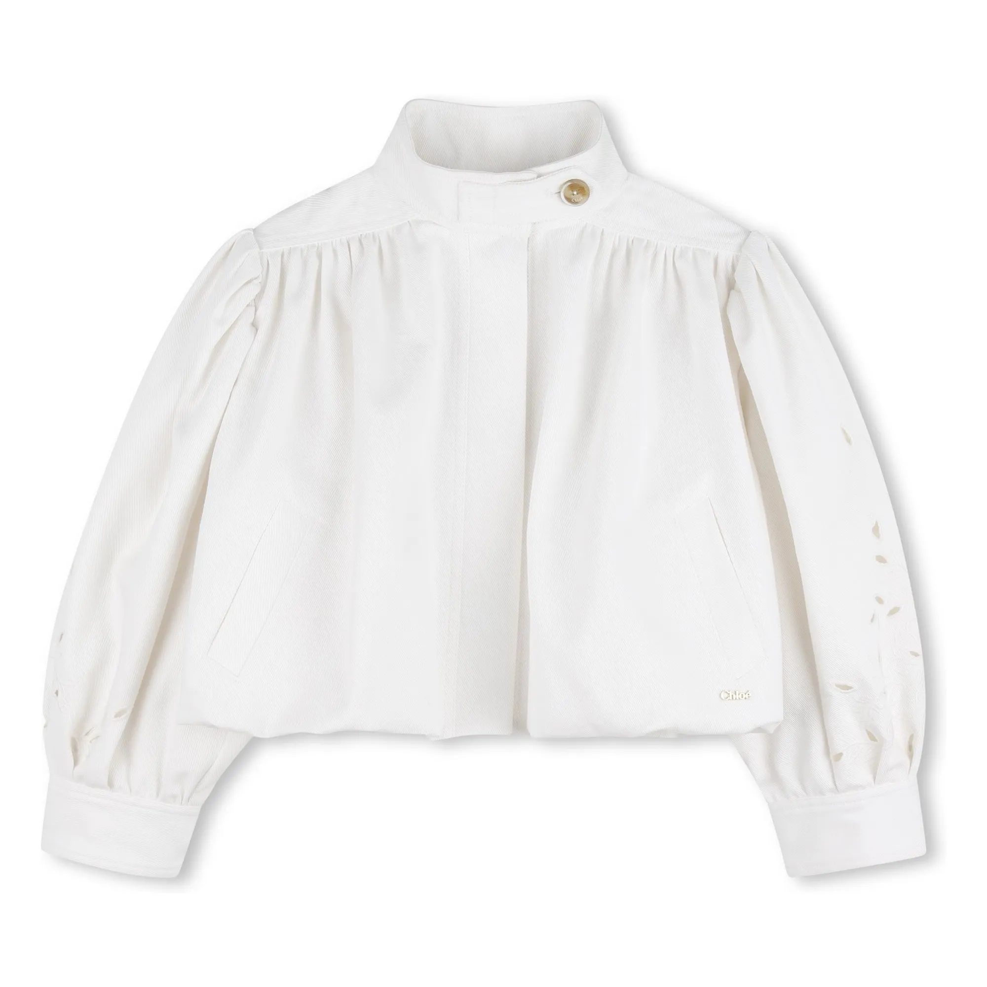 Chloé White Organic Cotton Embroidered Jacket