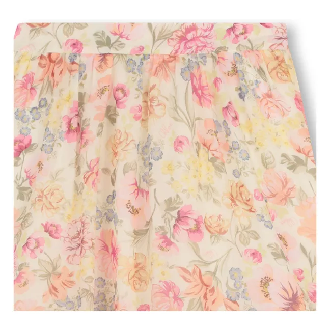 Falda floral de algodón orgánico | Crema