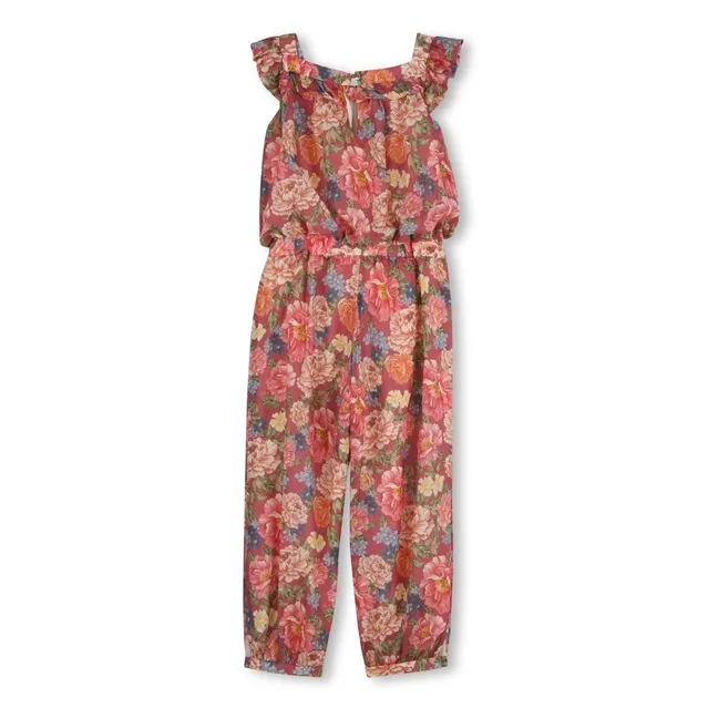 Combinaison Fleurie Coton Bio | Vieux Rose