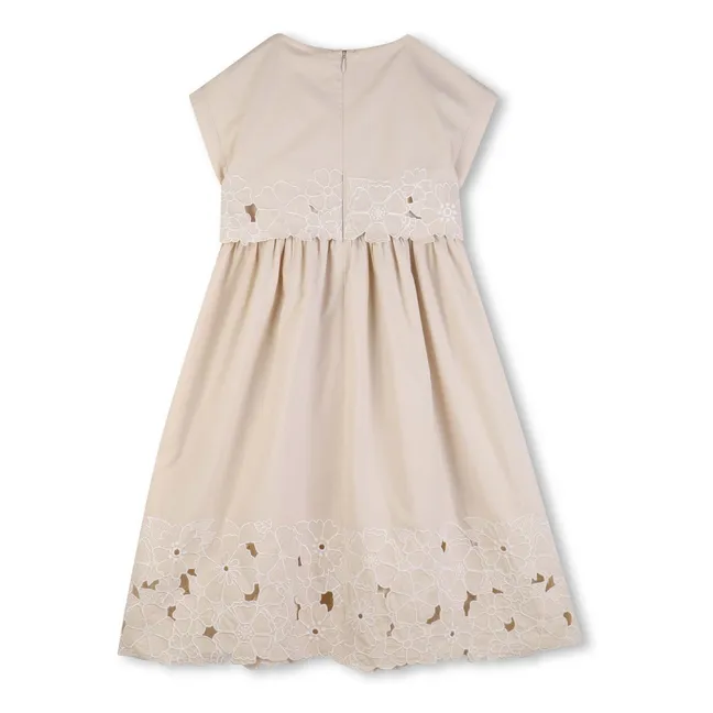 Vestido bordado de algodón orgánico | Rosa Pálido