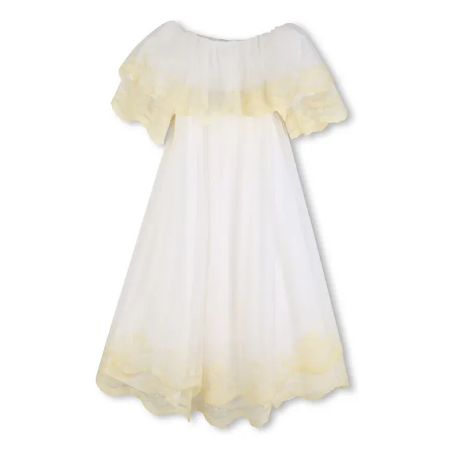 Embroidered dress | White
