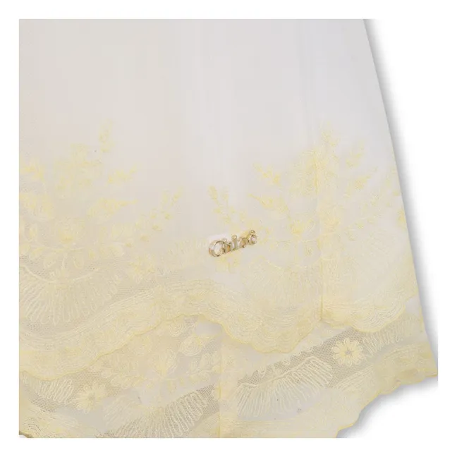 Embroidered dress | White
