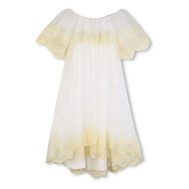 Embroidered dress | White