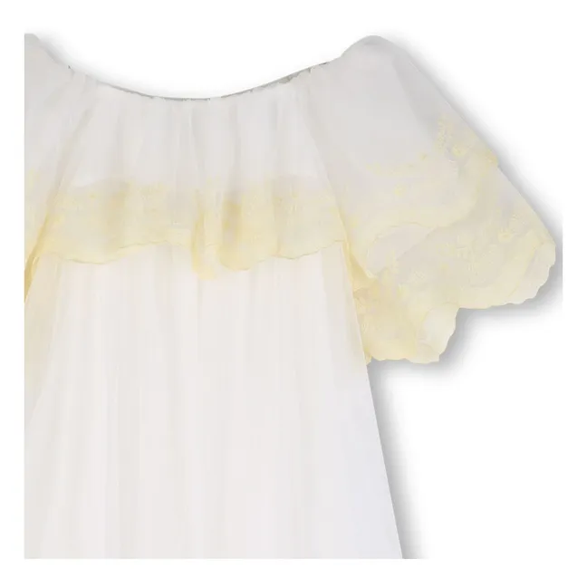 Embroidered dress | White