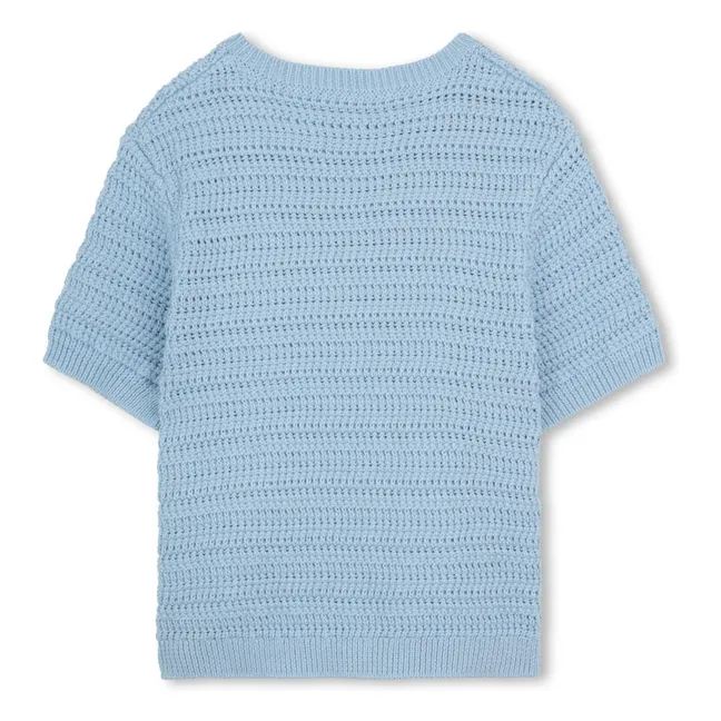 Häkel-T-Shirt aus Bio-Baumwolle | Blau
