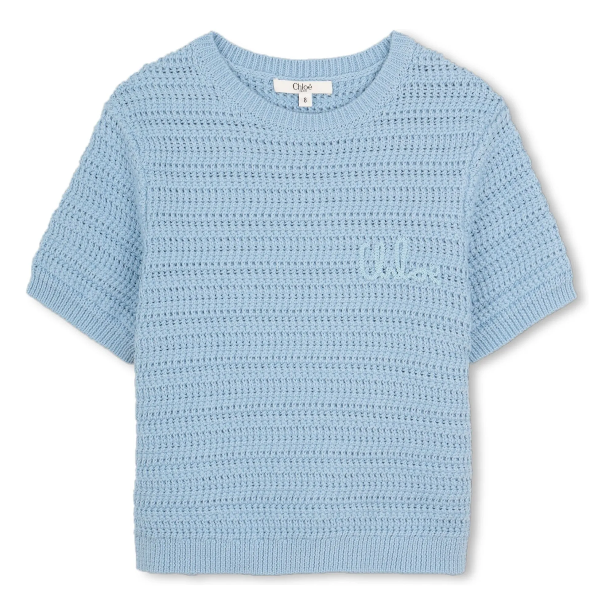 T-shirt Crochet Coton Bio | Bleu- Image produit n°0