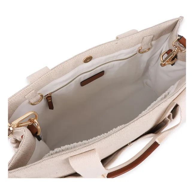 Bolso cambiador de yute | Blanco