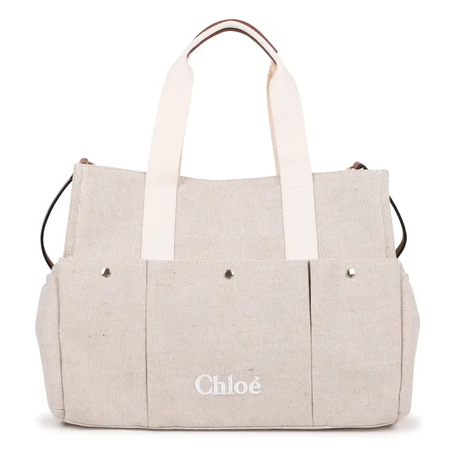 Bolso cambiador de yute | Blanco