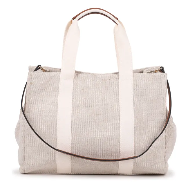 Bolso cambiador de yute | Blanco