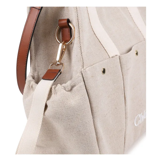 Bolso cambiador de yute | Blanco