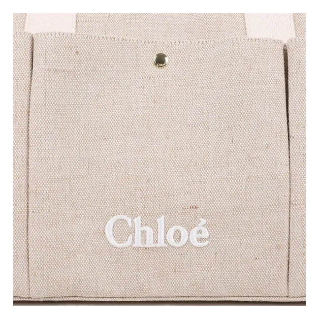 Bolso cambiador de yute | Blanco