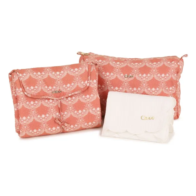 Set de regalo de nacimiento de algodón orgánico | Rosa Melocotón