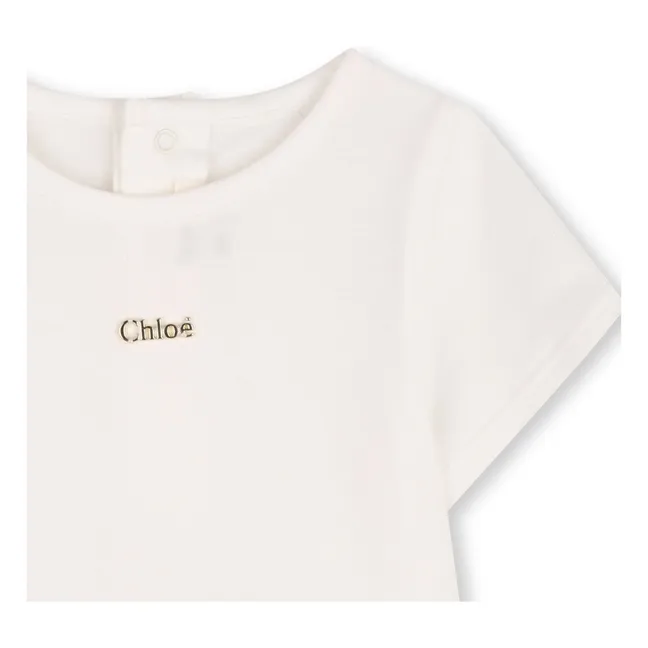 Organic cotton jumpsuit and T-shirt set | Peach