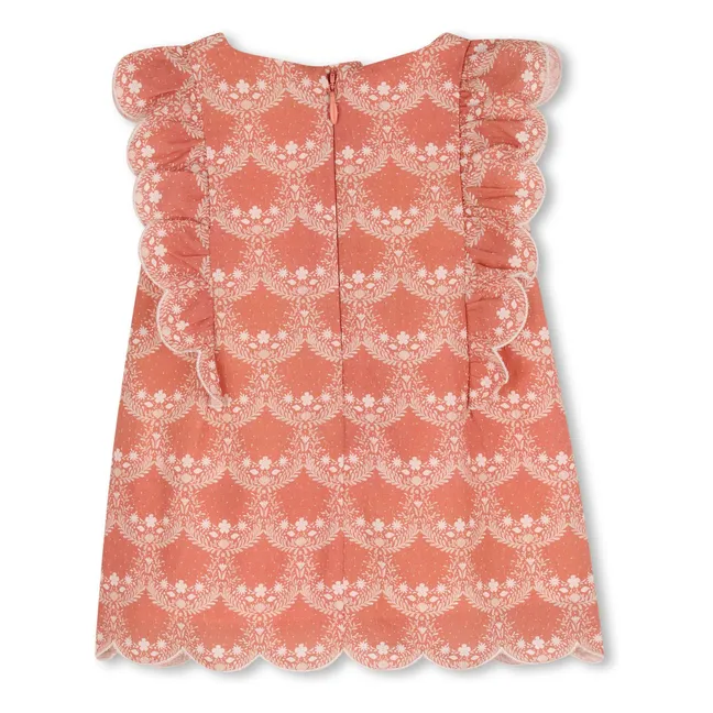 Organic cotton dress and hat set | Peach