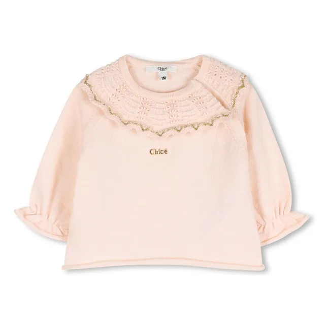 Conjunto de jersey y bombacho de algodón ecológico | Rosa