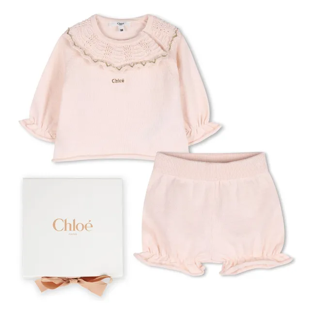Ensemble Pull et Bloomer Coton Bio | Rose
