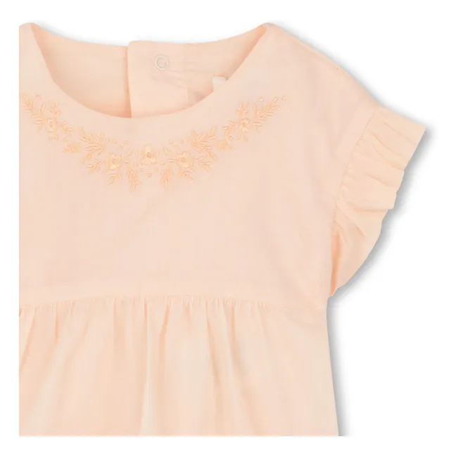 Organic cotton blouse and bloomer set | Powder pink