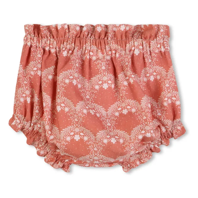 Conjunto de top y bloomer de algodón orgánico | Rosa Melocotón