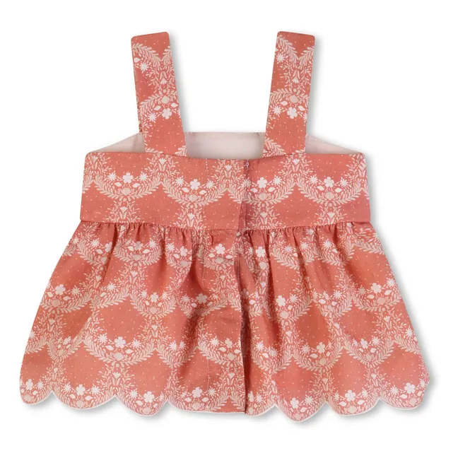 Conjunto de top y bloomer de algodón orgánico | Rosa Melocotón