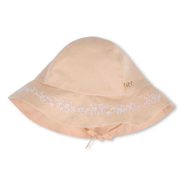 Conjunto de vestido y gorro de algodón orgánico | Albaricoque