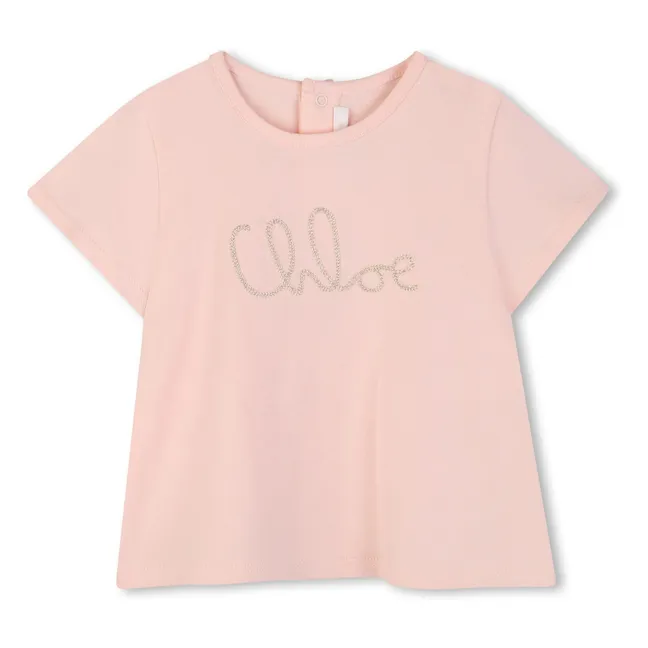 Organic cotton T-shirt and dress set | Pink