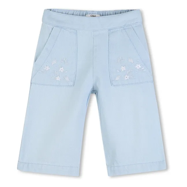 Pantalón vaquero bordado | Azul