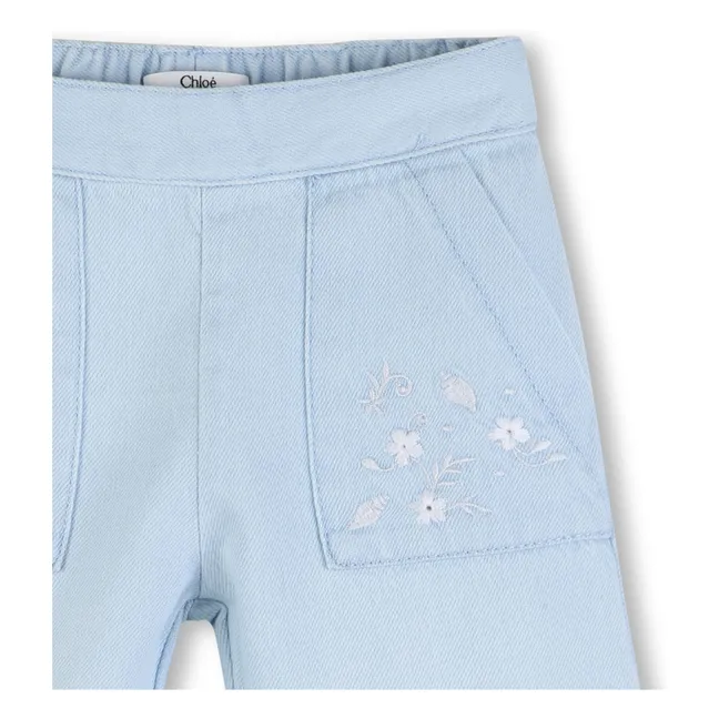 Pantalón vaquero bordado | Azul