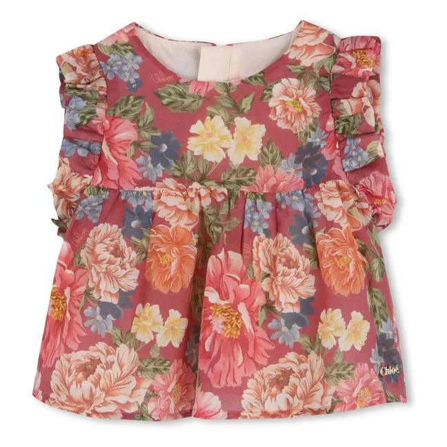 Organic Cotton Fleurie Top and Bloomer Set | Rosewood