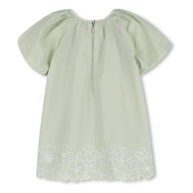 Vestido de popelina de algodón orgánico | Verde Menta