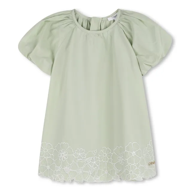 Organic Cotton Poplin Dress | Mint Green
