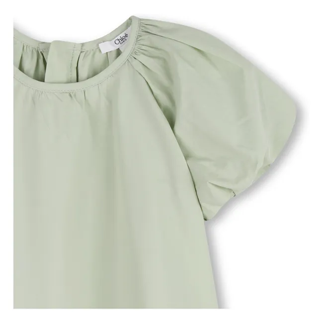 Vestido de popelina de algodón orgánico | Verde Menta