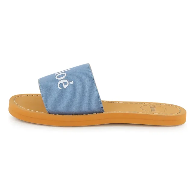 Sandales Logo | Bleu gris