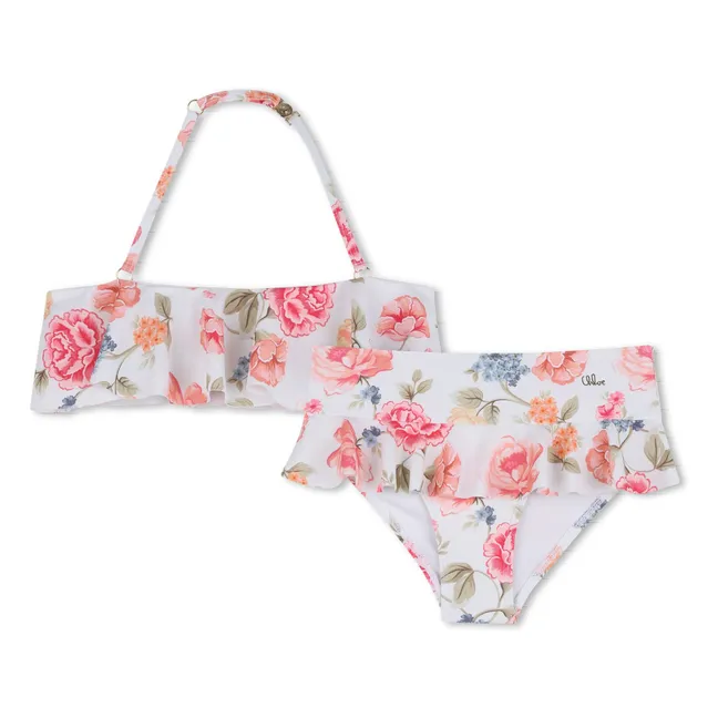 Maillot de Bain Fleuri | White