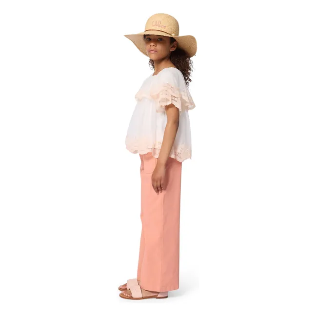 Pantalon Canvas Coton Bio | Rose pêche