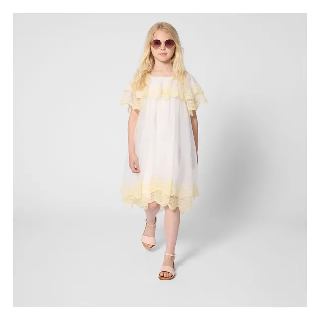 Embroidered dress | White