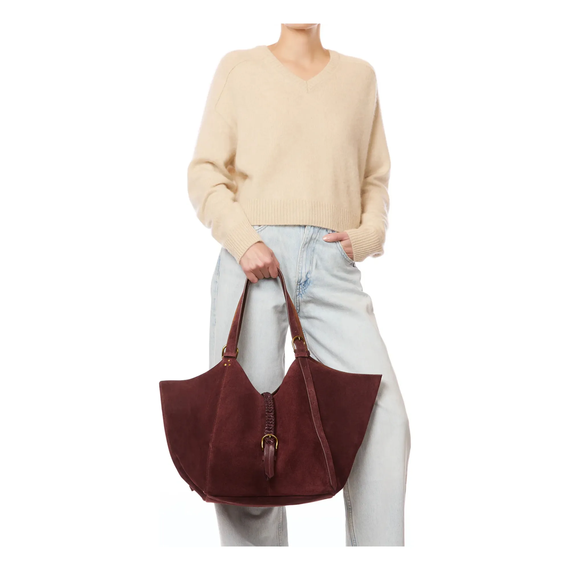 Sac Joseph M Croûte Velours | Rouge foncé- Image produit n°2