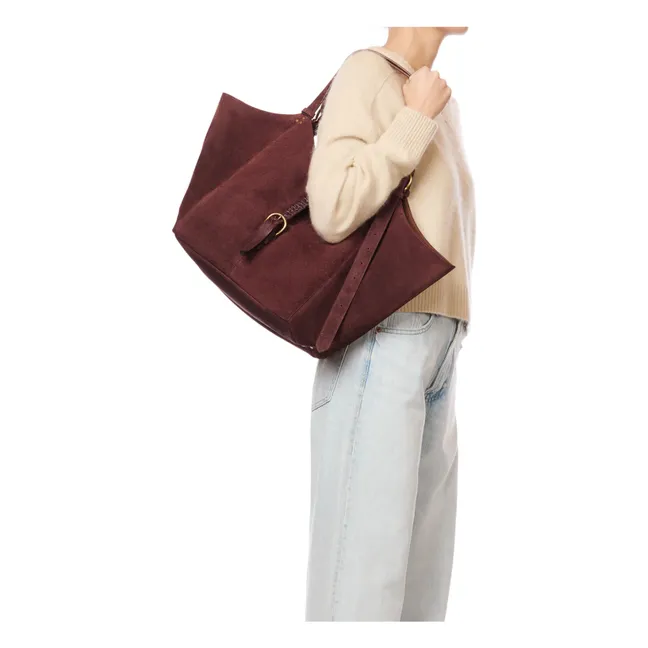 Joseph M Bolsa Terciopelo corteza | Rojo Oscuro