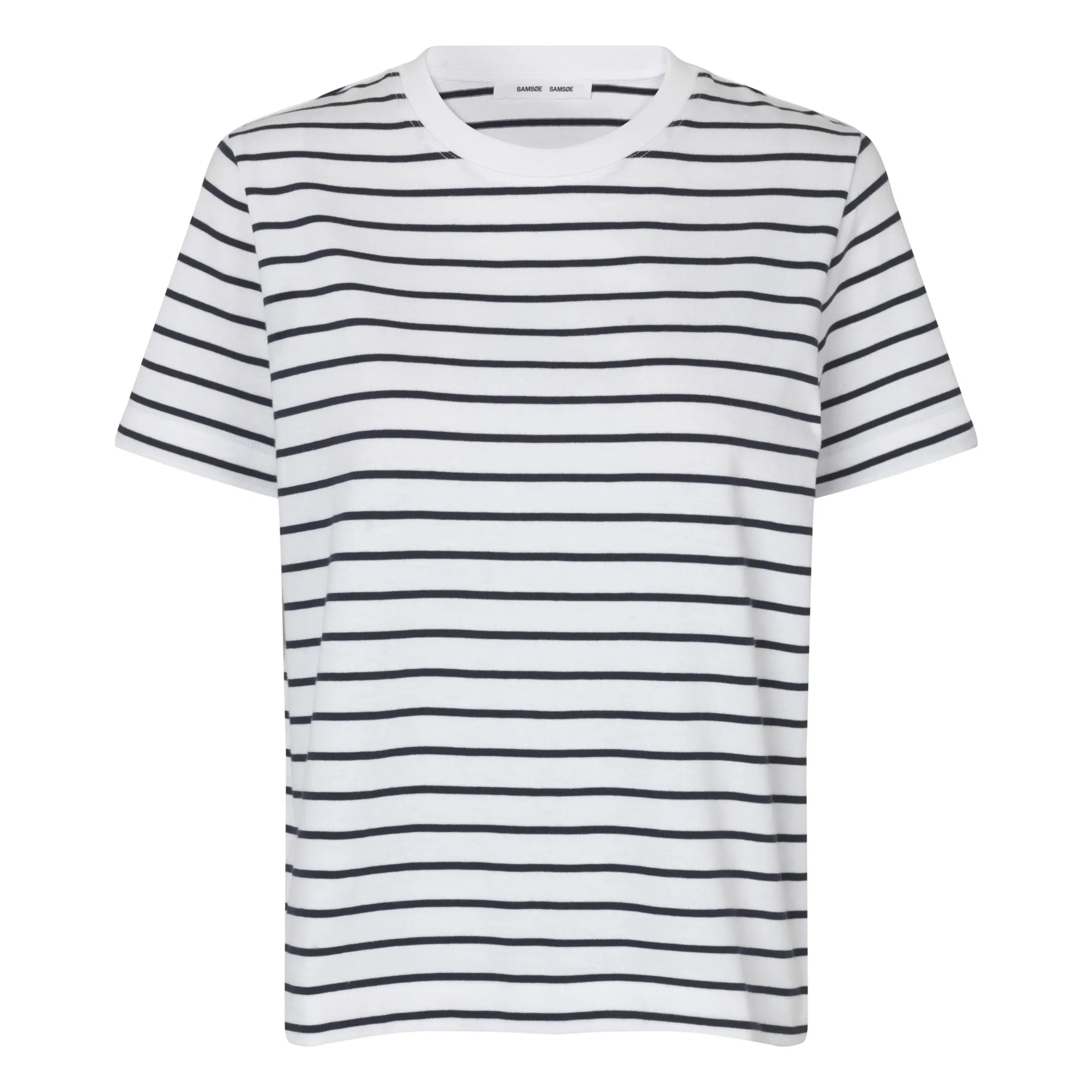 Samsoe Samsoe White Camino Stripes Organic Cotton T-Shirt